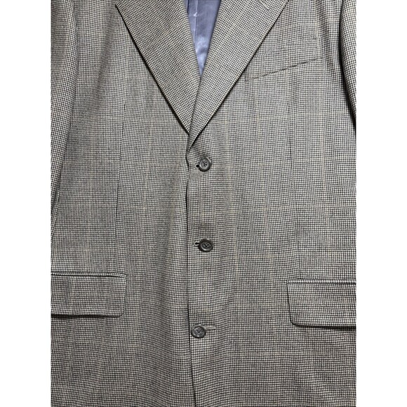 Hickey Freeman Diplomat Sample Sport Coat 40LG Houndstooth Wool Blazer USA Made - Picture 3 of 16